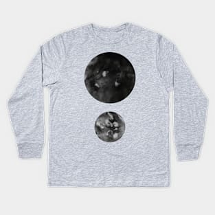 Black Minimal Dots Abstract Pattern. Kids Long Sleeve T-Shirt